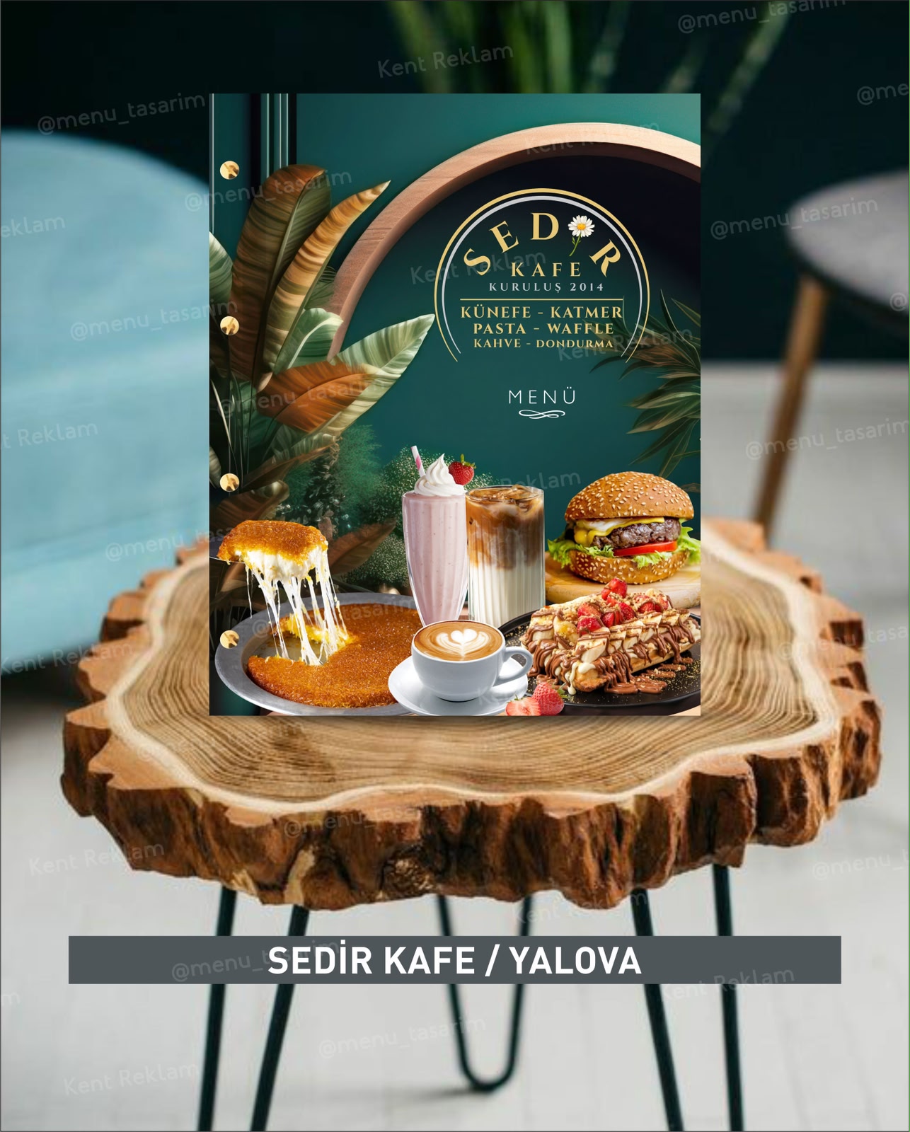Sedir Cafe Yalova kurumsal restoran cafe menü tasarımı ve baskısı